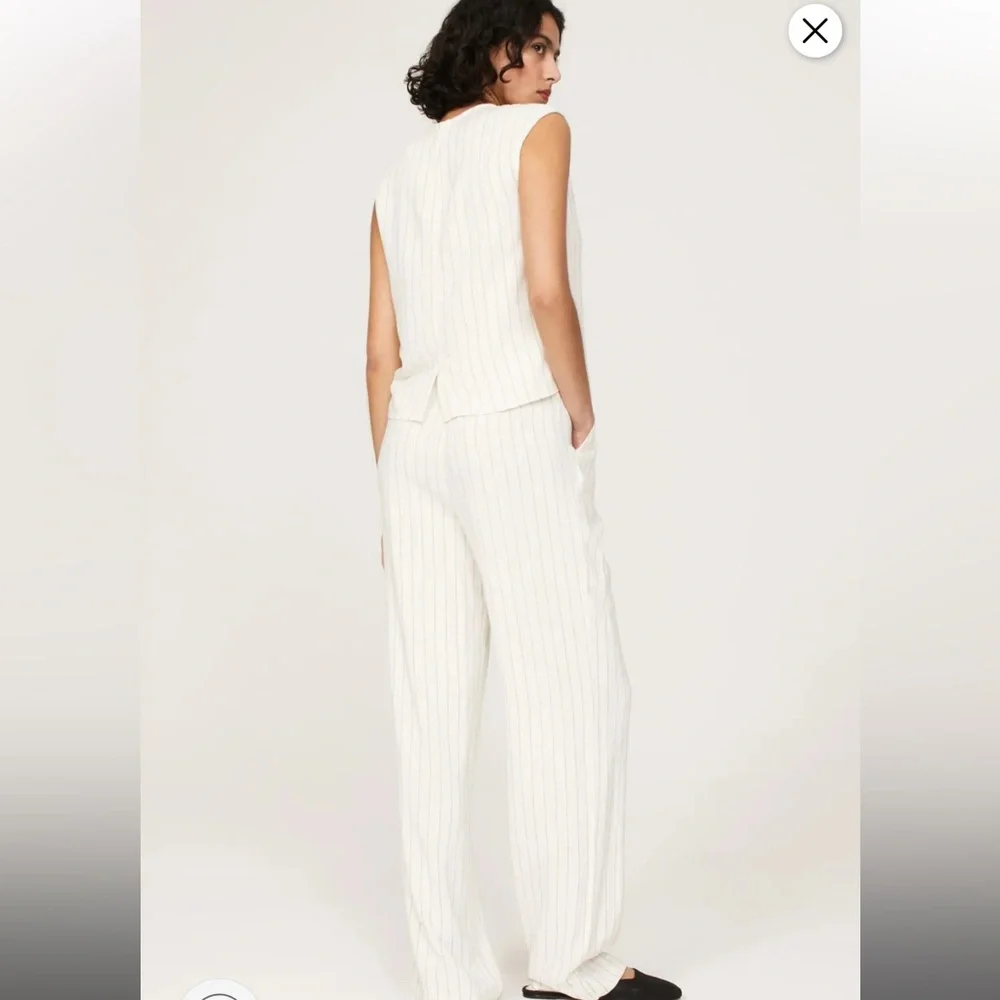 DONNI Pinstripe Pleated Pants Sz S - Picture 3 of 6